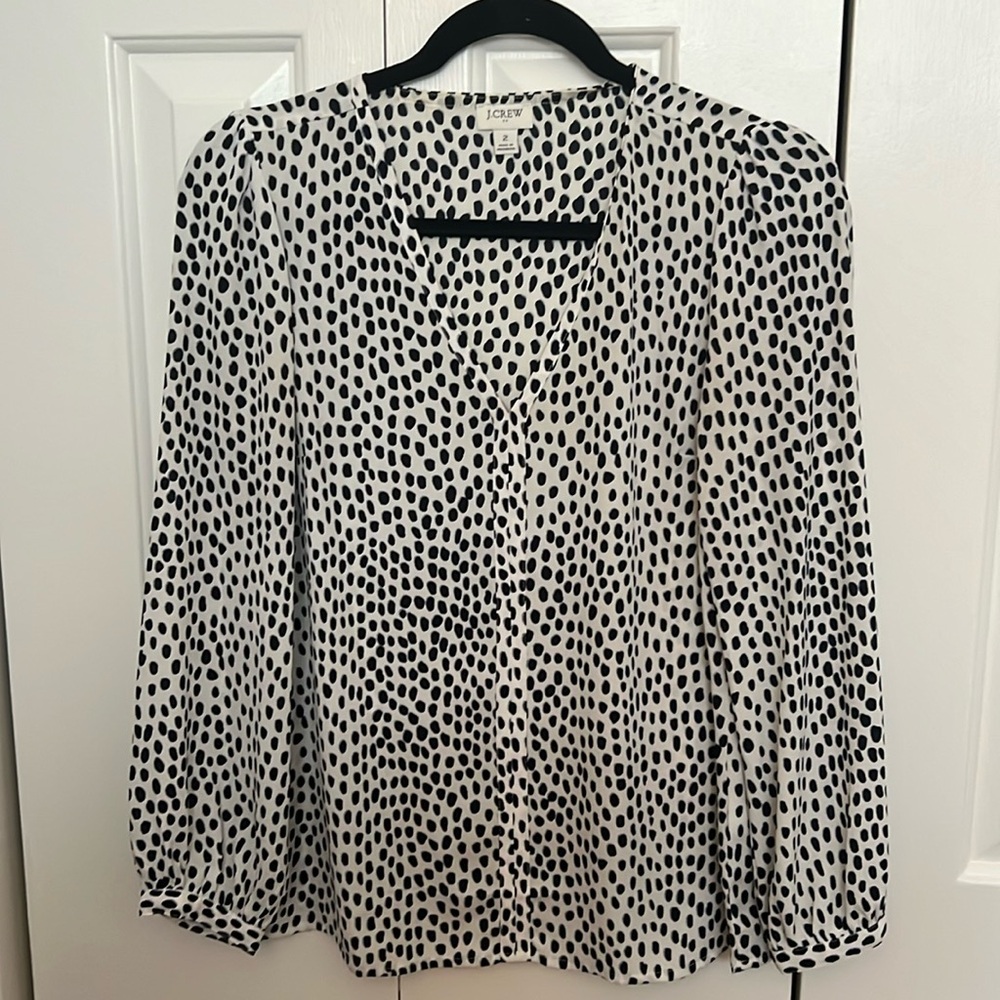 J.Crew leopard dress shirt. Size 2